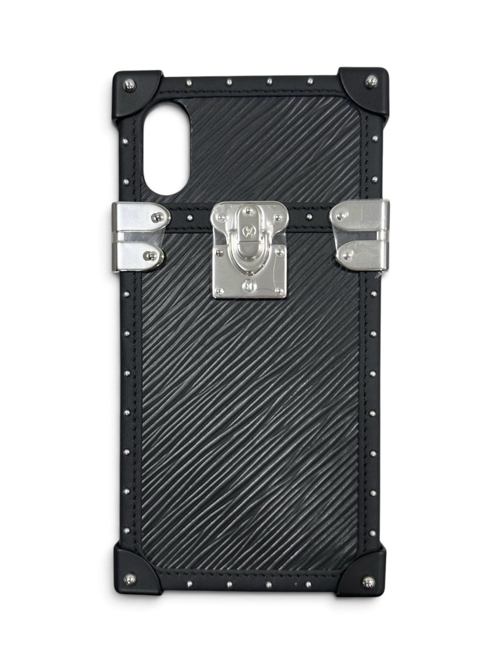 Louis Vuitton Black Epi Leather & Silver Eye-Trunk iPhone X/Xs Case